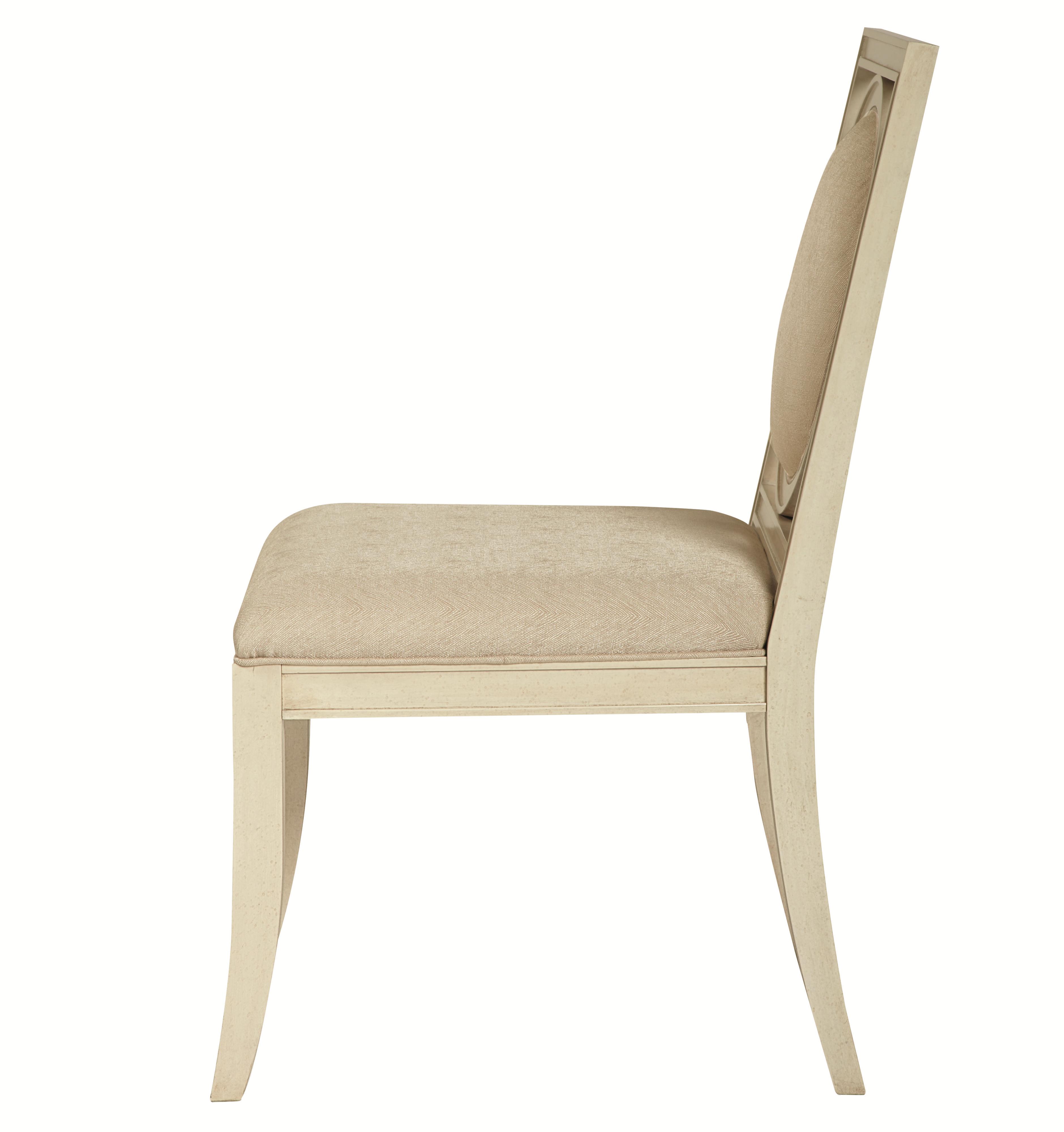 Bernhardt Salon 341561 Upholstered Dining Side Chair with Circular WoodFramed Back Baer's